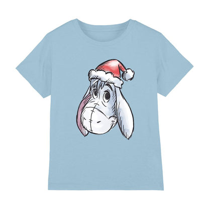 Light Blue - Front - Disney Childrens-Kids Eeyore Santa Hat Christmas T-Shirt