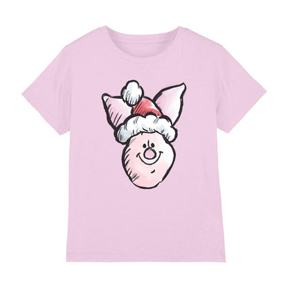 Pink - Front - Disney Childrens-Kids Piglet Santa Hat Christmas T-Shirt