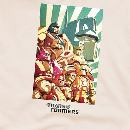 Natural - Side - Transformers Unisex Adult Autobots Assemble T-Shirt