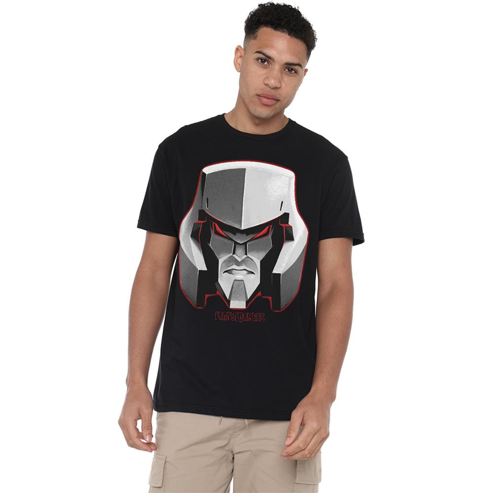 Black - Side - Transformers Unisex Adult Generations Megatron Face T-Shirt