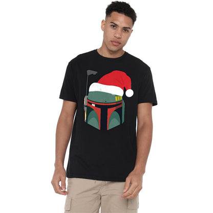 Black - Lifestyle - Star Wars Unisex Adult Boba Fett Santa Hat Christmas T-Shirt