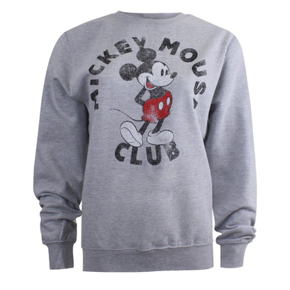 Sports Grey - Front - Disney Womens-Ladies Mickey Mouse Club Crew Neck Sweatshirt