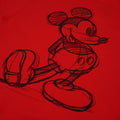 Red - Side - Disney Womens-Ladies Mickey Mouse Sketch Crew Neck Sweatshirt