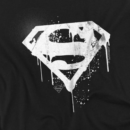 Black - Side - Superman Unisex Adult Graffiti Logo T-Shirt