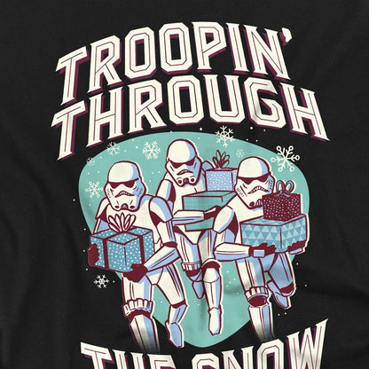 Black - Side - Star Wars Unisex Adult Troopin´ Through The Snow Stormtrooper T-Shirt