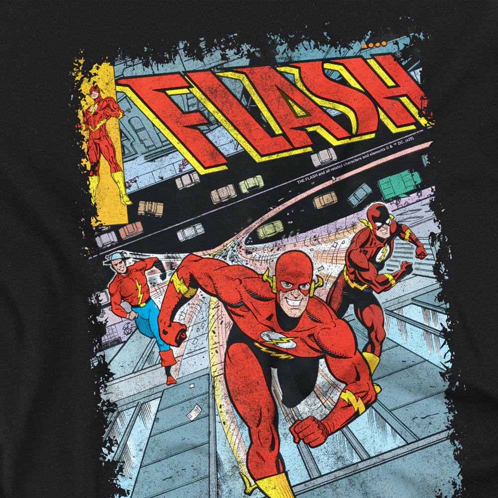 Black - Side - The Flash Unisex Adult Classic Comic Cover T-Shirt