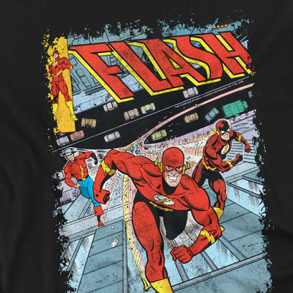 Black - Side - The Flash Unisex Adult Classic Comic Cover T-Shirt