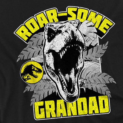Black - Side - Jurassic Park Unisex Adult Roarsome Grandad T-Shirt