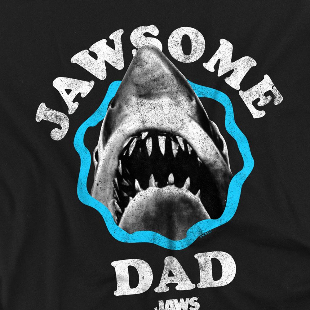 Black - Side - Jaws Unisex Adult Jawsome Dad Fathers Day T-Shirt