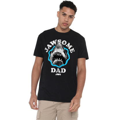 Black - Lifestyle - Jaws Unisex Adult Jawsome Dad Fathers Day T-Shirt