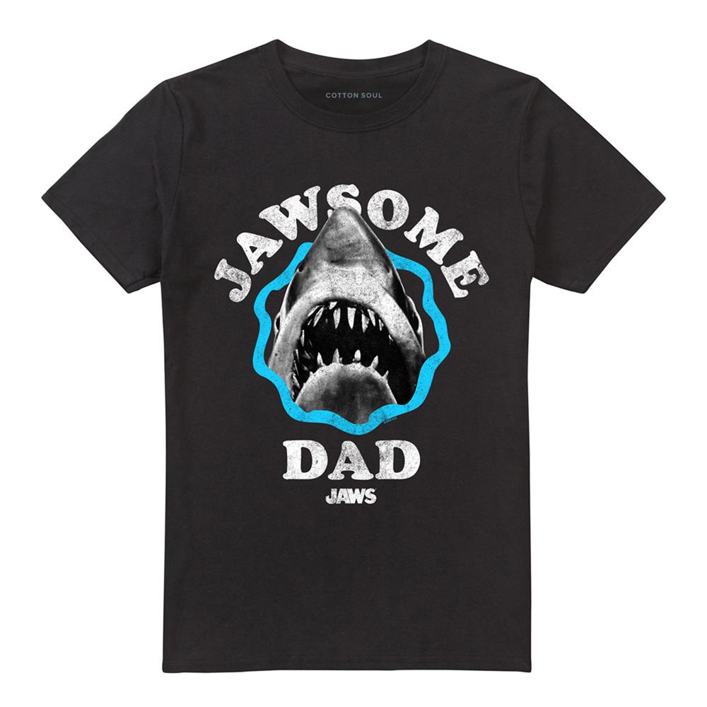 Black - Front - Jaws Unisex Adult Jawsome Dad Fathers Day T-Shirt