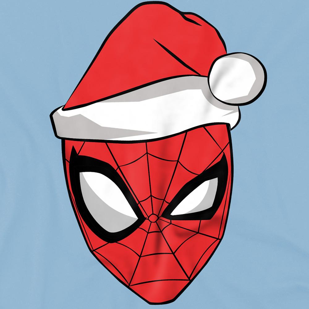 Light Blue - Side - Spider-Man Childrens-Kids Santa Hat Christmas Sweatshirt