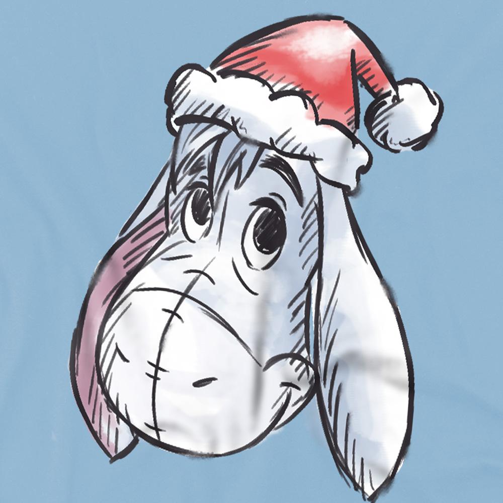 Light Blue - Side - Disney Childrens-Kids Eeyore Santa Hat Christmas Sweatshirt