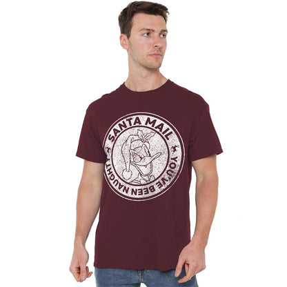 Burgundy - Lifestyle - Donald Duck Unisex Adult Naughty List Vintage Christmas T-Shirt