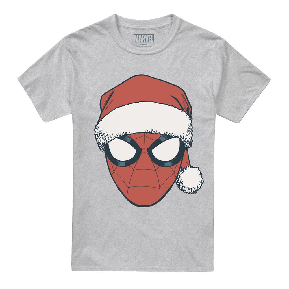 Athletic - Front - Spider-Man Unisex Adult Santa Hat Christmas T-Shirt