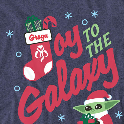 Navy - Side - Star Wars: The Mandalorian Unisex Adult Joy To The Galaxy Grogu Polycotton T-Shirt
