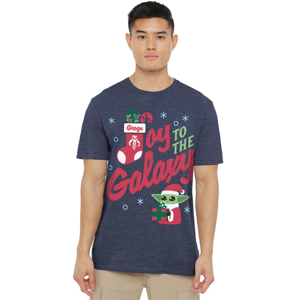 Navy - Lifestyle - Star Wars: The Mandalorian Unisex Adult Joy To The Galaxy Grogu Polycotton T-Shirt