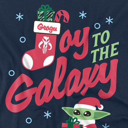 Navy - Side - Star Wars: The Mandalorian Unisex Adult Grogu Christmas T-Shirt