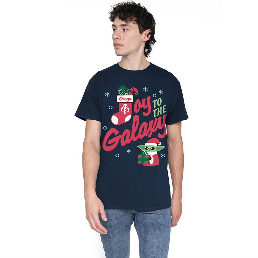 Navy - Lifestyle - Star Wars: The Mandalorian Unisex Adult Grogu Christmas T-Shirt