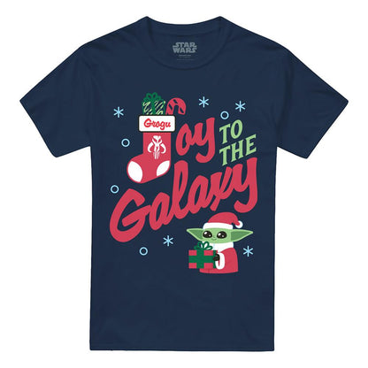 Navy - Front - Star Wars: The Mandalorian Unisex Adult Grogu Christmas T-Shirt