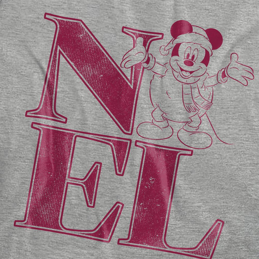 Athletic - Side - Disney Womens-Ladies Noel Mickey Mouse Snowball Heather Christmas T-Shirt