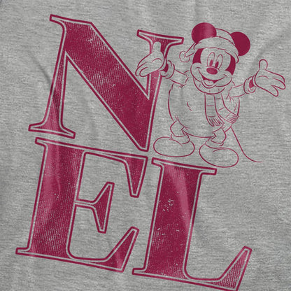 Athletic - Side - Disney Womens-Ladies Noel Mickey Mouse Snowball Heather Christmas T-Shirt