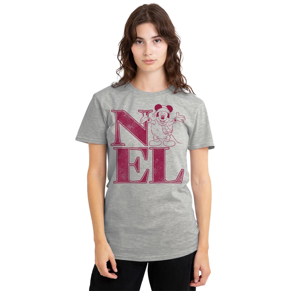 Athletic - Lifestyle - Disney Womens-Ladies Noel Mickey Mouse Snowball Heather Christmas T-Shirt