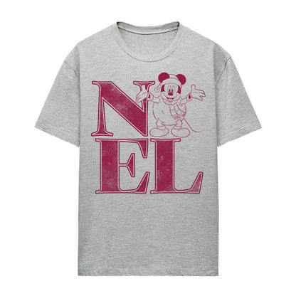 Athletic - Front - Disney Womens-Ladies Noel Mickey Mouse Snowball Heather Christmas T-Shirt