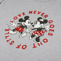 Heather Grey - Side - Disney Womens-Ladies Love Never Goes Out Of Style Crew Neck Sweatshirt