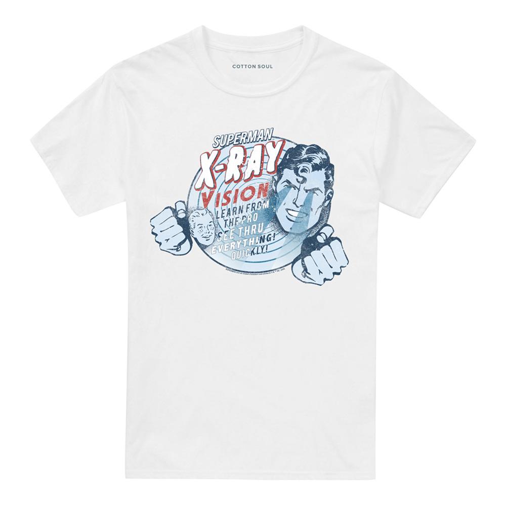 White - Front - Superman Unisex Adult Xray Vision Vintage T-Shirt