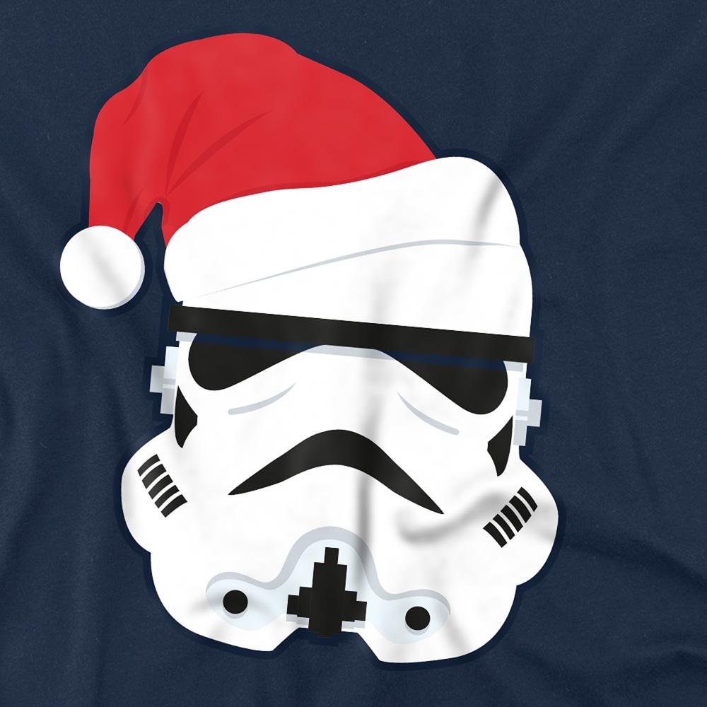 Navy - Side - Star Wars Unisex Adult Stormtrooper Santa Hat Christmas T-Shirt