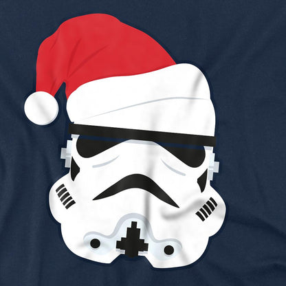 Navy - Side - Star Wars Unisex Adult Stormtrooper Santa Hat Christmas T-Shirt
