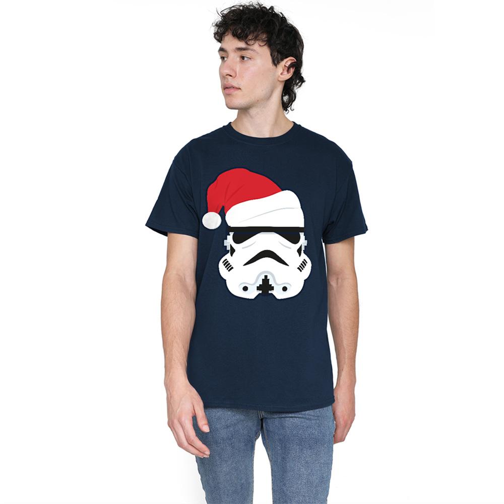 Navy - Lifestyle - Star Wars Unisex Adult Stormtrooper Santa Hat Christmas T-Shirt