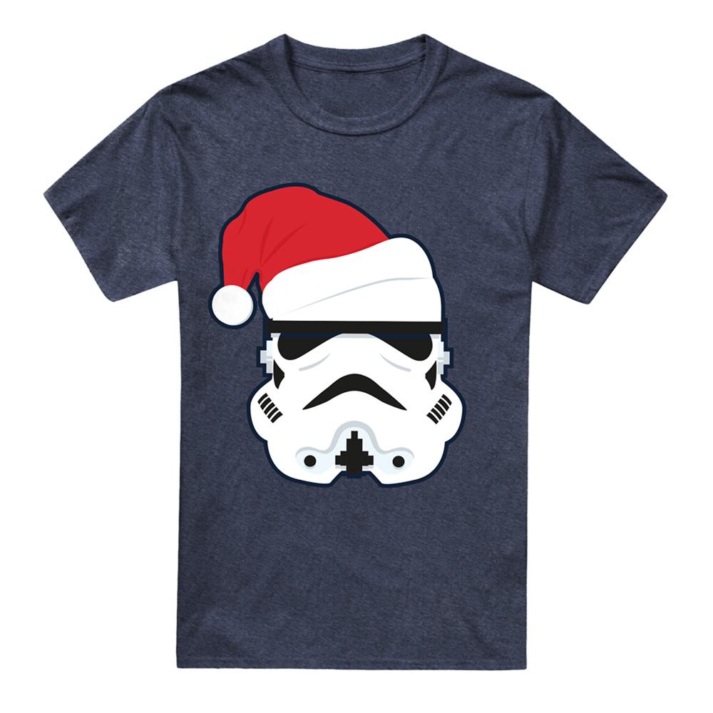 Navy - Front - Star Wars Unisex Adult Stormtrooper Santa Hat Christmas T-Shirt