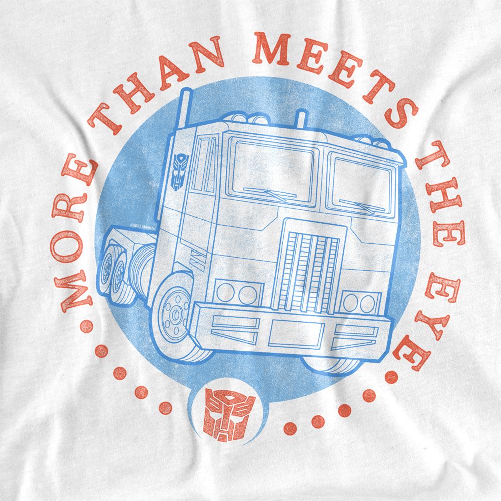 White - Side - Transformers Womens-Ladies Generations More Than Meets The Eye Optimus Prime Truck T-Shirt