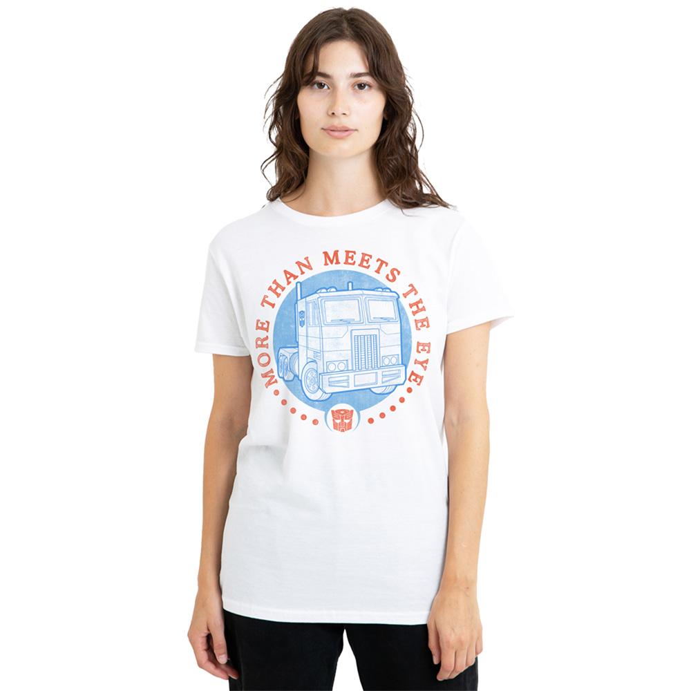 White - Lifestyle - Transformers Womens-Ladies Generations More Than Meets The Eye Optimus Prime Truck T-Shirt