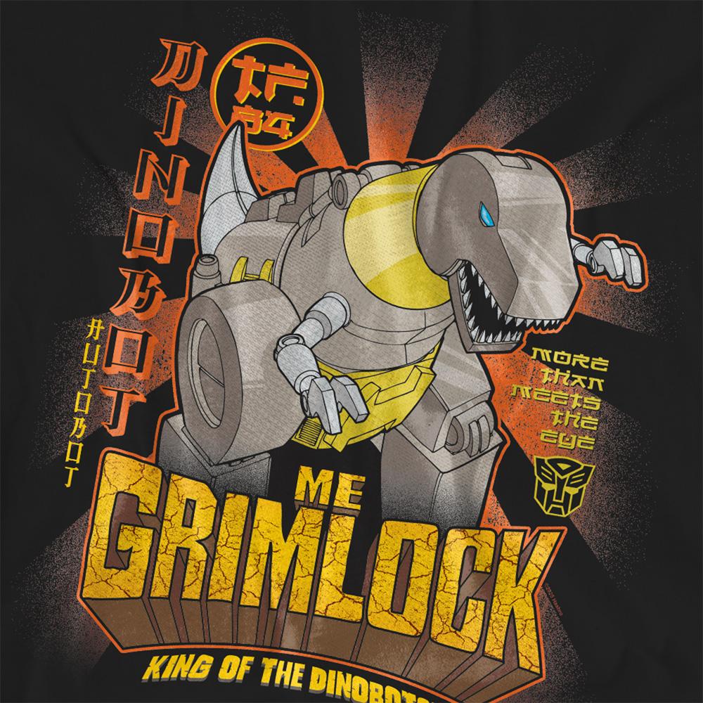 Black - Side - Transformers Womens-Ladies Generations Me Grimlock King Of The Dinobots T-Shirt