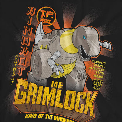 Black - Side - Transformers Womens-Ladies Generations Me Grimlock King Of The Dinobots T-Shirt