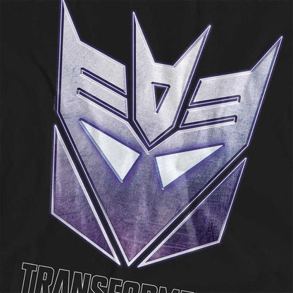 Black - Side - Transformers Womens-Ladies Generations Decepticon Steel Icon Logo T-Shirt