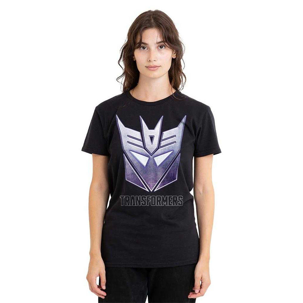 Black - Lifestyle - Transformers Womens-Ladies Generations Decepticon Steel Icon Logo T-Shirt