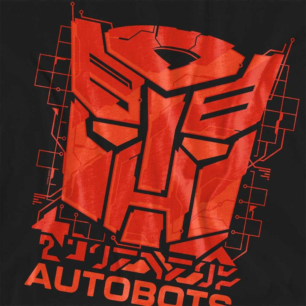 Black - Side - Transformers Womens-Ladies Generations Tech Autobot Icon Logo T-Shirt