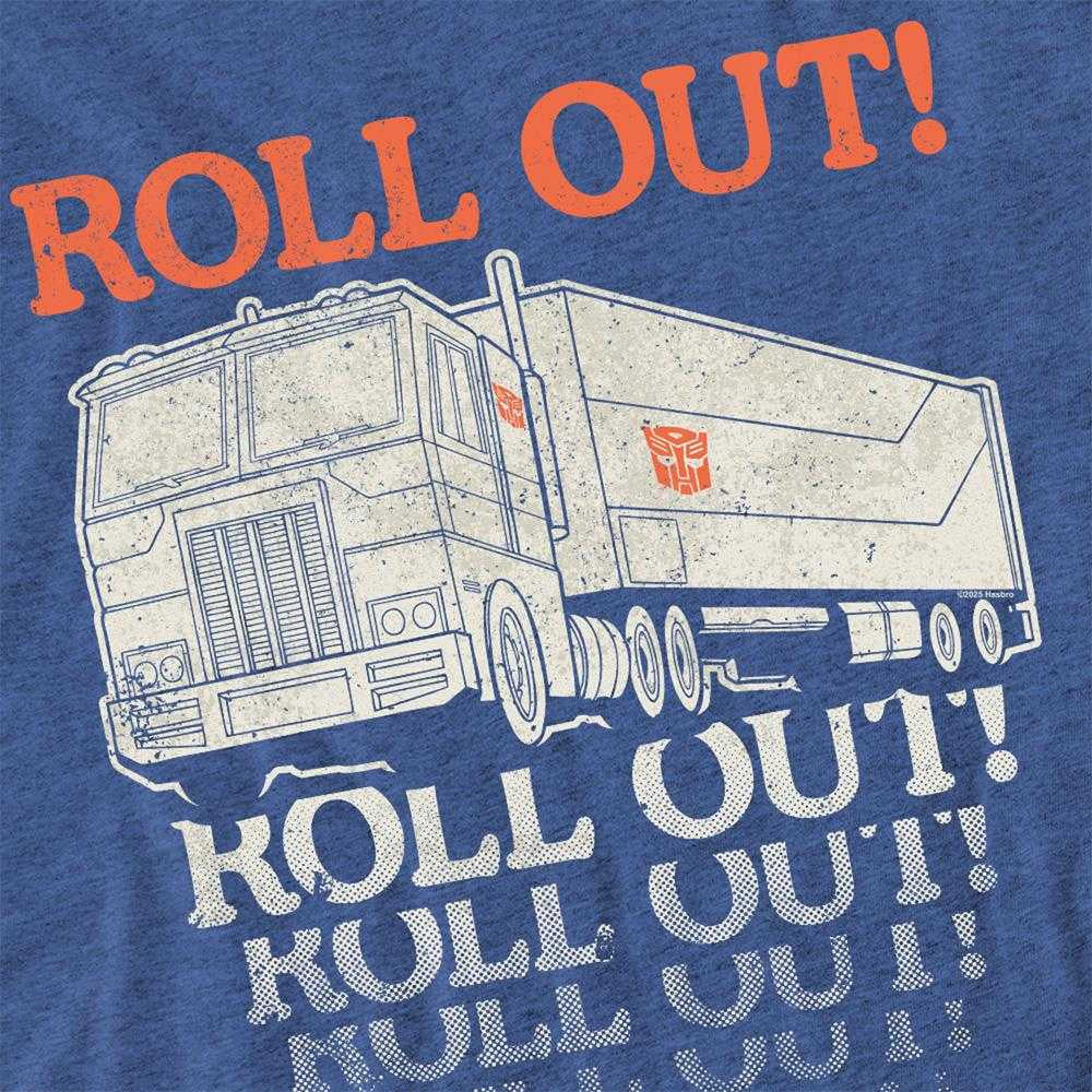 Royal Blue - Side - Transformers Unisex Adult Roll Out Optimus Prime Truck T-Shirt