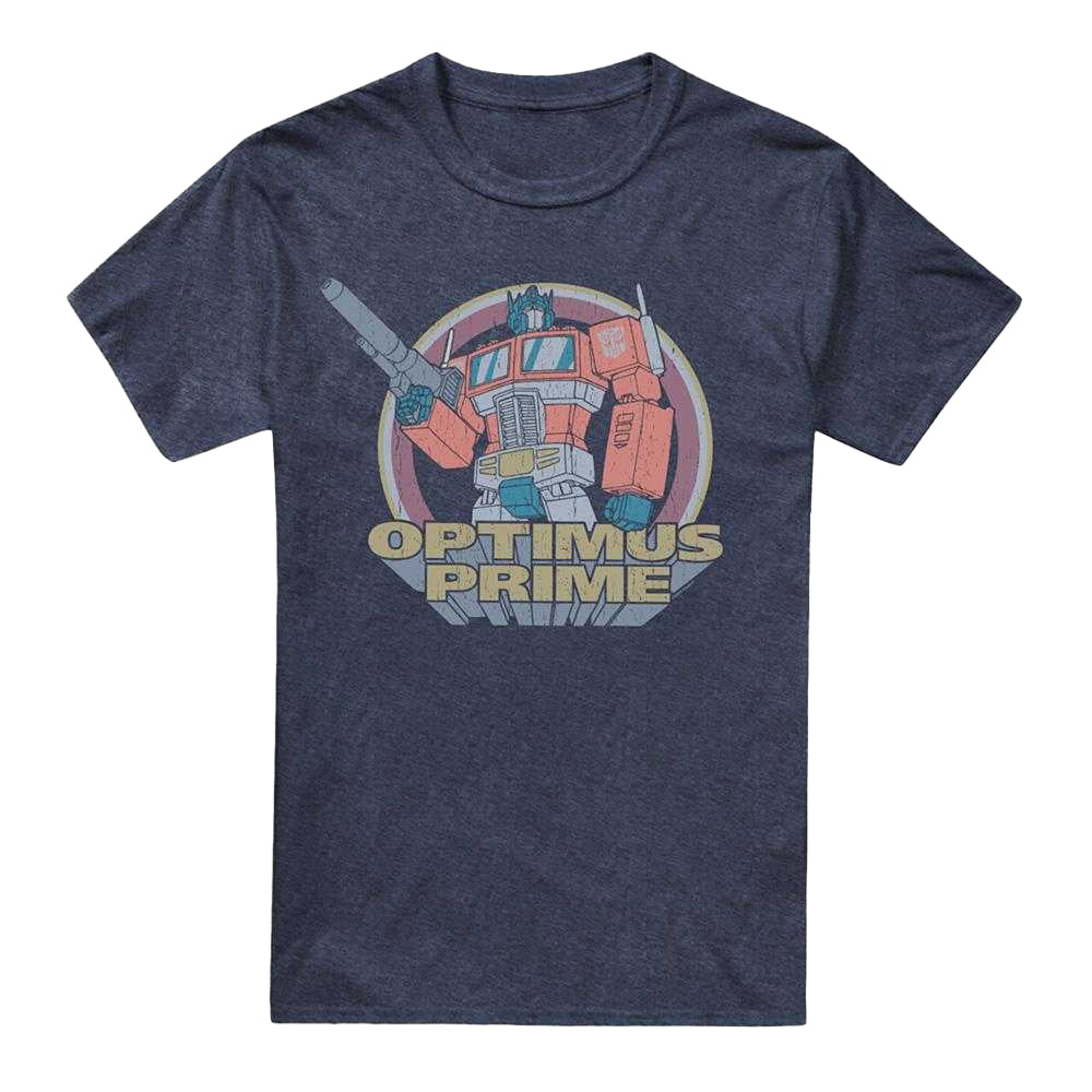 Navy - Front - Transformers Unisex Adult Generations Flea Market Heroic Autobot Optimus Prime T-Shirt
