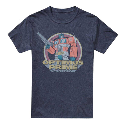 Navy - Front - Transformers Unisex Adult Generations Flea Market Heroic Autobot Optimus Prime T-Shirt