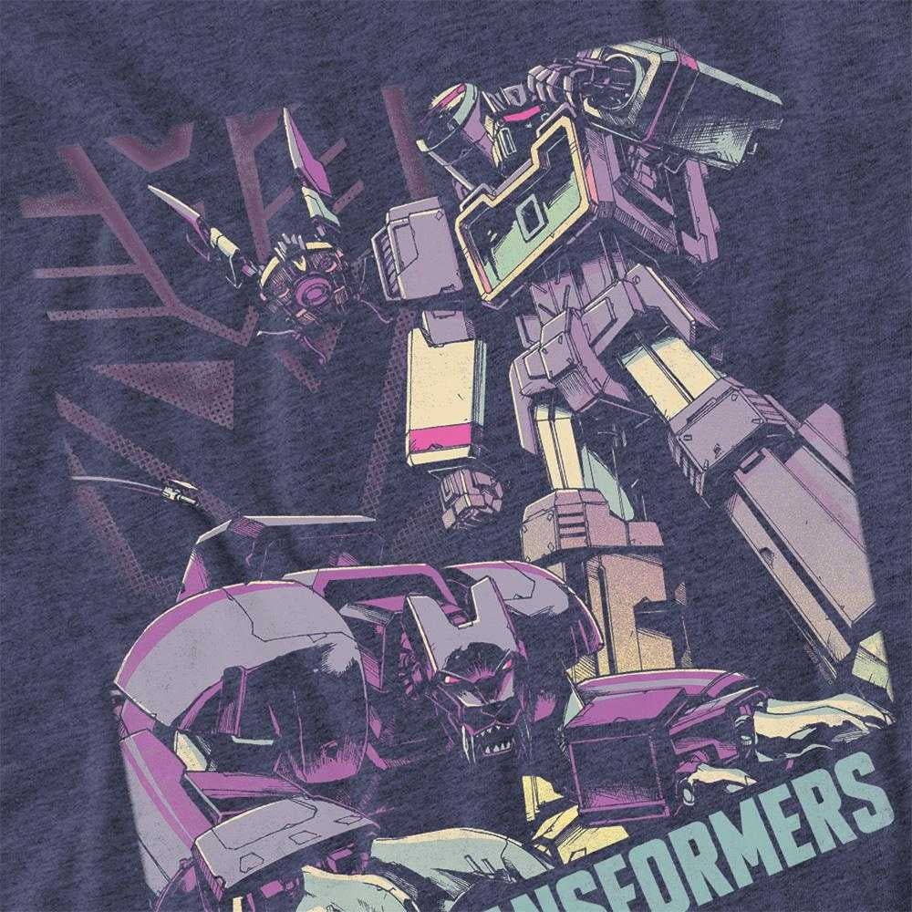 Navy - Side - Transformers Unisex Adult Generations Decepticon On The Hunt Soundwave T-Shirt