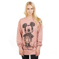 Dusty Pink - Pack Shot - Disney Womens-Ladies Mickey Forward Sketch Crew Neck Sweatshirt