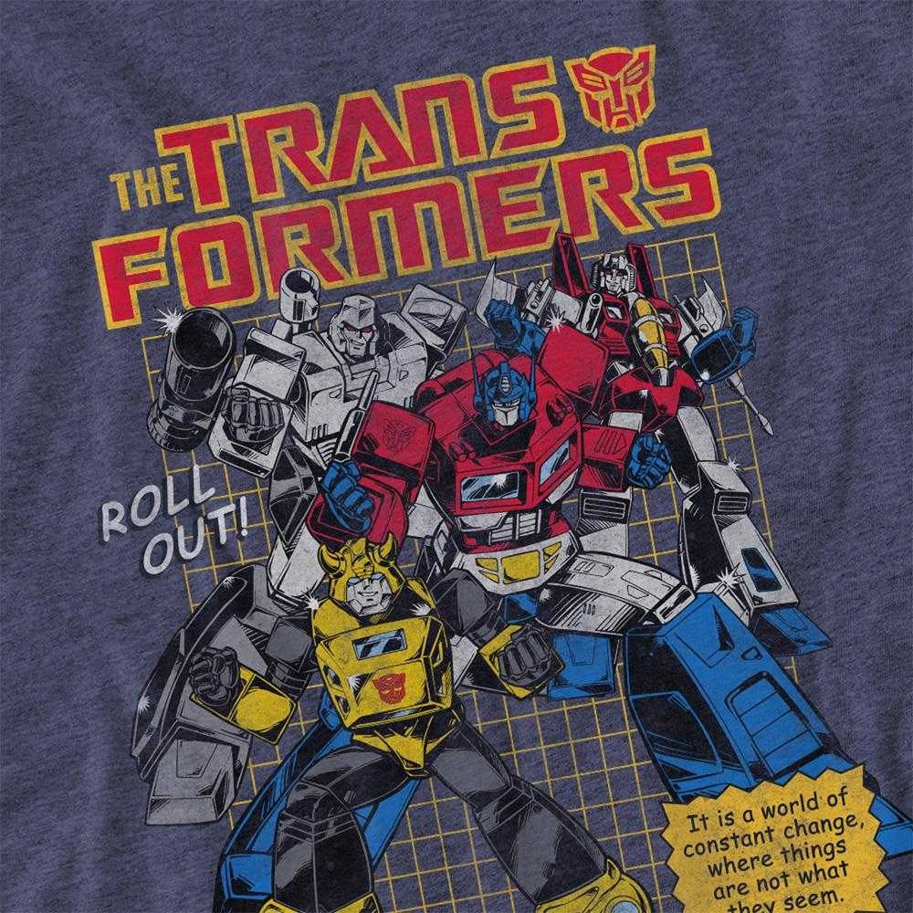 Navy - Side - Transformers Unisex Adult World Roll Out T-Shirt