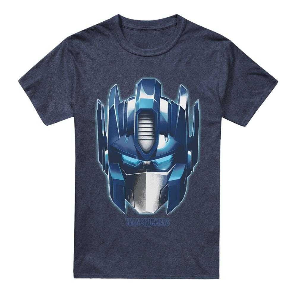 Navy - Front - Transformers Unisex Adult Generations Optimus Prime Face T-Shirt