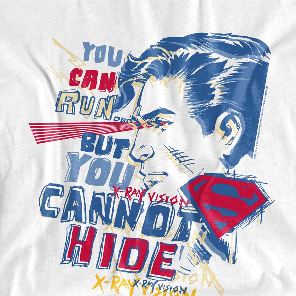 White - Side - Superman Unisex Adult Cannot Hide Xray Vision T-Shirt