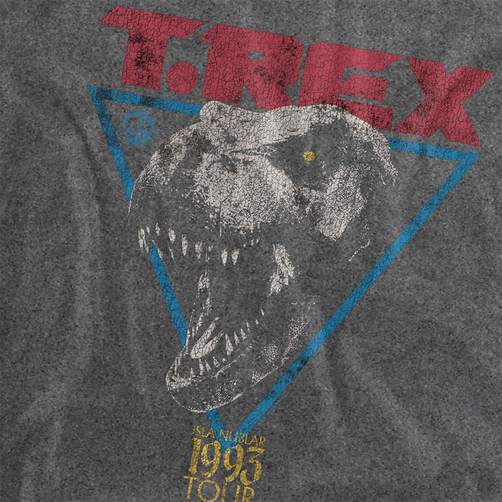 Black - Side - Jurassic Park Unisex Adult T-Rex Vintage Wash T-Shirt